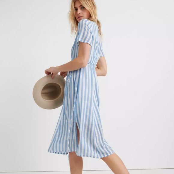 Lucky Brand Bold Stripe Wrap Dress - Picture 2 of 7